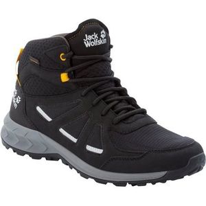 Jack Wolfskin Herren Woodland 2 Texapore Mid M Sneaker, Black/Burly Yellow Xt, 47 EU