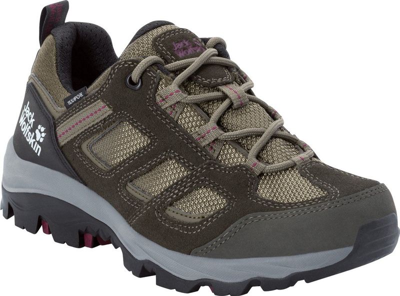 Jack Wolfskin Vojo 3 Texapore Low W Wandelschoen dames, kaki burgundy, 37 EU