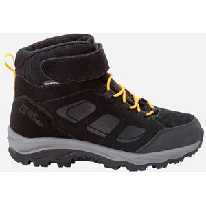 Jack Wolfskin Vojo Lt Texapore Mid K Wandelschoenen voor kinderen, uniseks, zwart, burly yellow Xt, maat 28 EU, Black Burly Yellow Xt