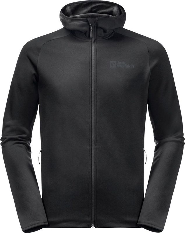 Jack Wolfskin Baiselberg Hooded Fz - Black - Outdoor Kleding - Fleeces en Truien - Fleece