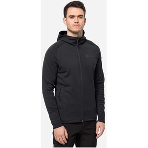 Jack Wolfskin Baiselberg Hooded Fz - Black - Outdoor Kleding - Fleeces en Truien - Fleece