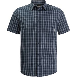 Jack Wolfskin Hot Springs Shirt Men - Outdoorblouse - Heren - Night Blue Checks - Maat M