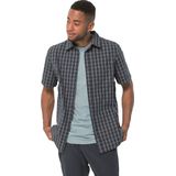 YARNDYED CHECKERED SHIRT - Katoen - Blauw - Heren Korte Mouwen