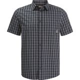 YARNDYED CHECKERED SHIRT - Katoen - Blauw - Heren Korte Mouwen