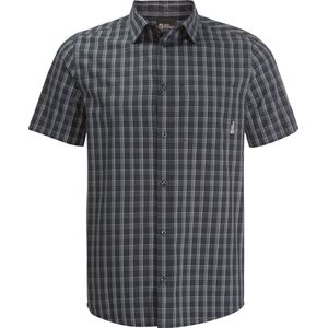 YARNDYED CHECKERED SHIRT - Katoen - Blauw - Heren Korte Mouwen