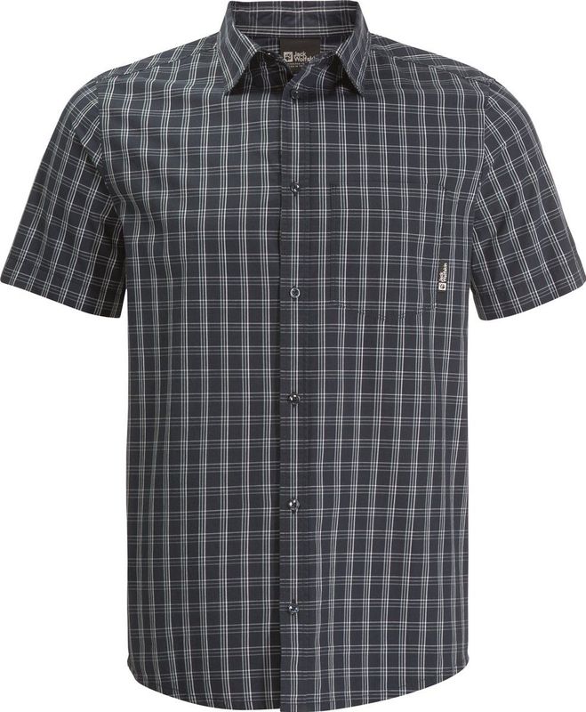 YARNDYED CHECKERED SHIRT - Katoen - Blauw - Heren Korte Mouwen
