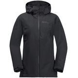 Jack Wolfskin - FERNBLICK 2L JKT W - Functioneel Jack - Zwart - Met Afneembare Capuchon