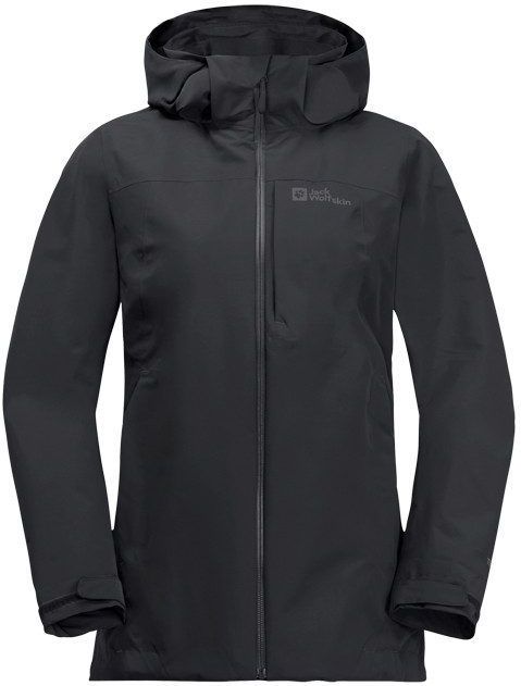 Jack Wolfskin - FERNBLICK 2L JKT W - Functioneel Jack - Zwart - Met Afneembare Capuchon