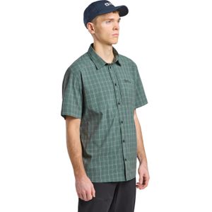 Jack Wolfskin Norbo S/S Hemd, Hedge Green Checks, S Heren, Hedge Green Checks, S