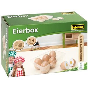 Idena 40240 - Little Kitchen Master Eierset van hout, 6 houten eieren met klittenband, accessoires voor speelkeuken en winkel, voor kinderen vanaf 2 jaar
