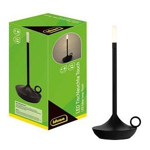 Idena - 50121 - Led-tafellamp - Zwart - Oplaadbaar - 26 cm - 3 Modi