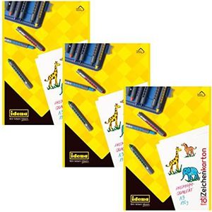 Idena 10382 - Tekenblok, DIN A3, 10 vel, 190 g/m², 3 stuks