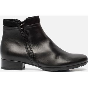 Gabor - Enkellaarsjes - Zwart - Glad Leer - Ritssluiting - Blokhak