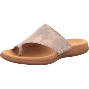 Gabor - Dames Teenslipper - Goud - Suède - Leer