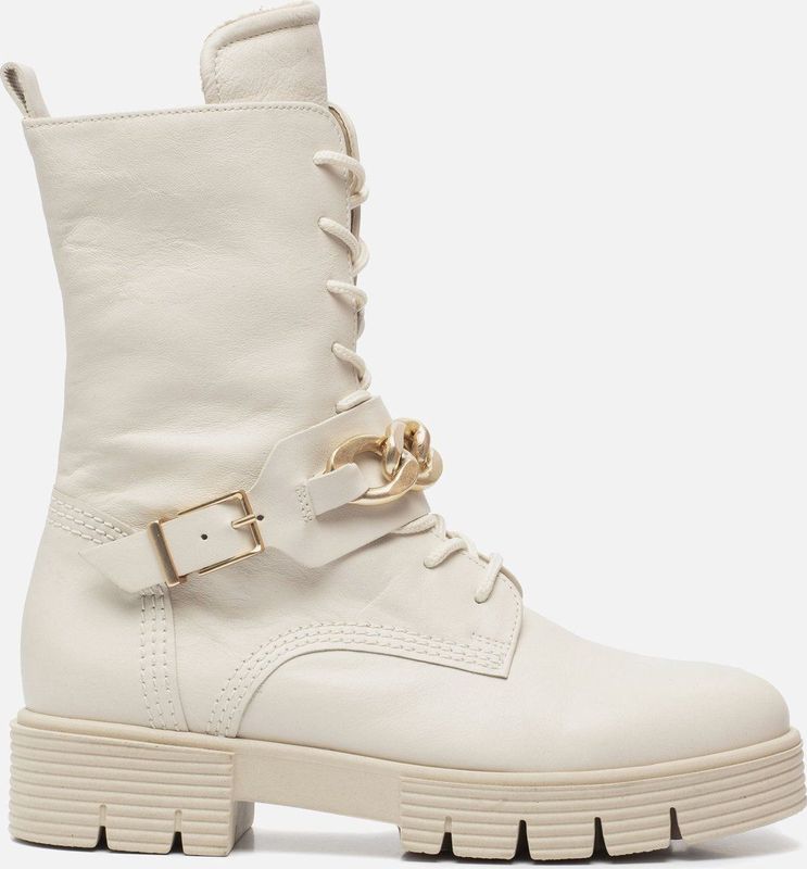 Gabor Veterboots Dames Laarzen Damesschoenen - Leer - 92 743 60 - Wit