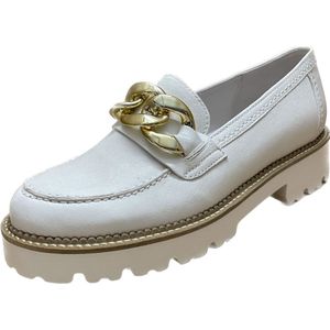 Gabor, Schoenen, Dames, Beige, 38 1/2 EU, Beige Leren Loafers