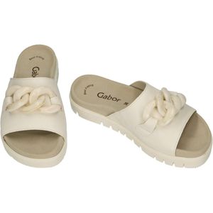Gabor -Dames - off-white-crÈme-ivoorkleur - slippers & muiltjes - maat 42