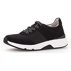 Gabor Low-Top sneakers voor dames, lage schoenen, uitneembaar voetbed, zwart, 38.5 EU