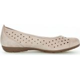 Gabor - Geperforeerde Ballerina's - Beige - Nubuck
