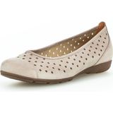Gabor - Geperforeerde Ballerina's - Beige - Nubuck