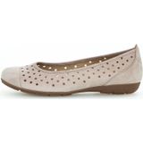 Gabor - Geperforeerde Ballerina's - Beige - Nubuck