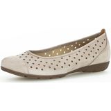 Gabor - Geperforeerde Ballerina's - Beige - Nubuck