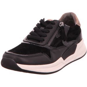 Gabor Low-Top sneakers voor dames, lage schoenen, uitneembaar voetbed, zwart, donkerroze, 40.5 EU