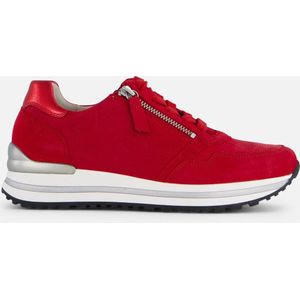 Gabor Low-Top sneakers voor dames, halfhoge schoenen, uitneembaar voetbed, comfortbreedte (H), Rood Robijn Rosso, 38 EU Breed