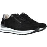 Gabor Low-Top sneakers voor dames, lage schoenen, uitneembaar voetbed, comfortabele extra breedte (H), Zwart Grijs 87, 42.5 EU Breed