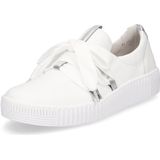 Gabor - Witte Leren Sneakers - Slip-On - Leer - Comfort Elastiek - Flexibele Zool