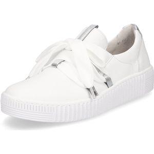 Gabor - Witte Leren Sneakers - Slip-On - Leer - Comfort Elastiek - Flexibele Zool