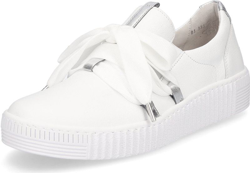 Gabor - Witte Leren Sneakers - Slip-On - Leer - Comfort Elastiek - Flexibele Zool