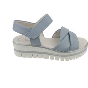 Gabor, Schoenen, Dames, Blauw, 39 EU, Leer, Flat Sandalen