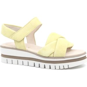 Gabor, 24.622.10, Gele dames sandalen met klittenband sluiting