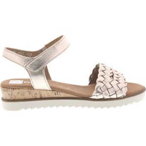 Gabor Riempjessandalen voor dames, medium extra breed (G), Beige schelp, 38.5 EU