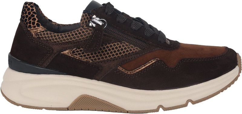 Gabor - 56.896.41 - Dames Rollende Wandelsneaker - Bruin - Leer