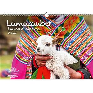 Lamazauber kalender DIN A3 voor lama alpaca 2023 - ziel charme