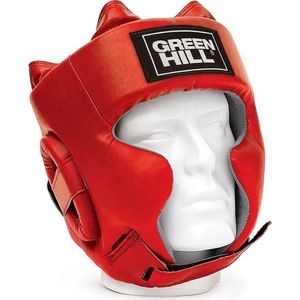 Green Hill Sparring Hoofdbeschermer - Kunstleer - Rood - M