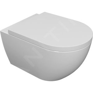 kielle Oudee - Hangend toilet met toiletbril SoftClose, Rimless, wit 30102000