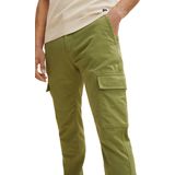 Tom Tailor - 1030011 - Cargobroek - Zwart - Slim Fit, Normale Hoogte, 98% Katoen/2% Spandex