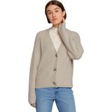TOM TAILOR DENIM - Gebreid Vest - Lichtbeige - V-hals - Lange Mouwen