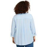 TOM TAILOR - Damesblouse - Korte Mouwen - Dark Maroon Red - Viscose