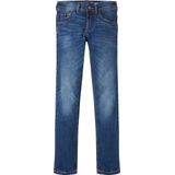 Tom Tailor - Slim Fit Jeans - Middenblauw - Met Knoop- en Ritssluiting