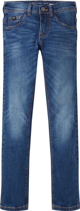 Tom Tailor - Slim Fit Jeans - Middenblauw - Met Knoop- en Ritssluiting