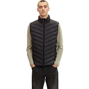 TOM TAILOR Uomini Lichtgewicht gewatteerd vest 1031473, 29999 - Black, S