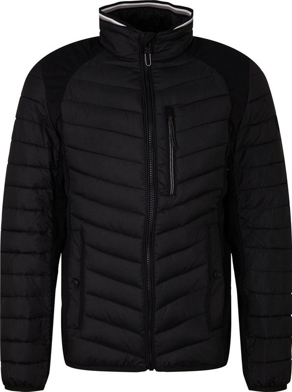 TOM TAILOR - Pufferjack - Zwart - Katoen - Heren