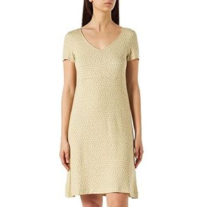 TOM TAILOR Dames Jersey jurk 1032329, 30091 - Green Small Leaf Design, 42