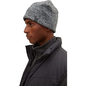 TOM TAILOR Uomini Mouliné beanie muts 1033632, 19704 - Grey White Mouline, ONESIZE