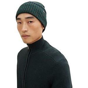 TOM TAILOR Uomini beanie muts 1032854, 30489 - Green Navy Beige Mouline, ONESIZE