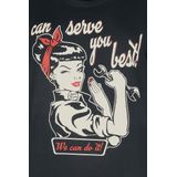 Queen Kerosin I Can Serve You Dames T-shirt - zwart - XS